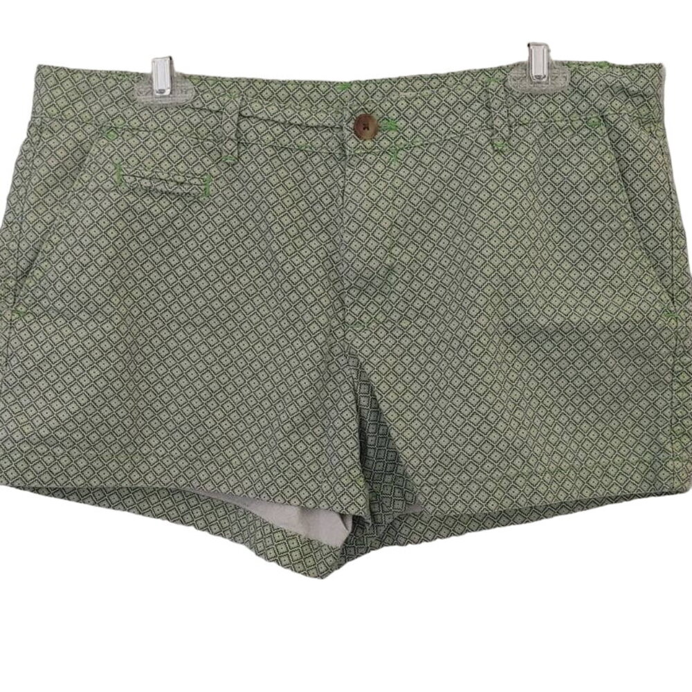 Gap Chino Shorts Summer Short Print Green Diamonds Sz 10